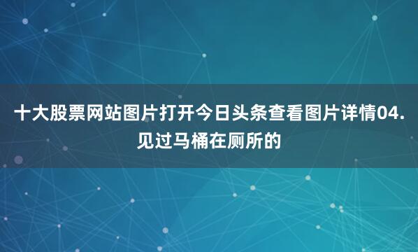 十大股票网站图片打开今日头条查看图片详情04.见过马桶在厕所的