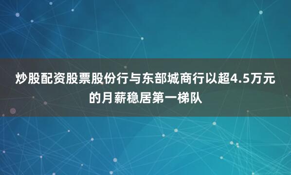 炒股配资股票股份行与东部城商行以超4.5万元的月薪稳居第一梯队